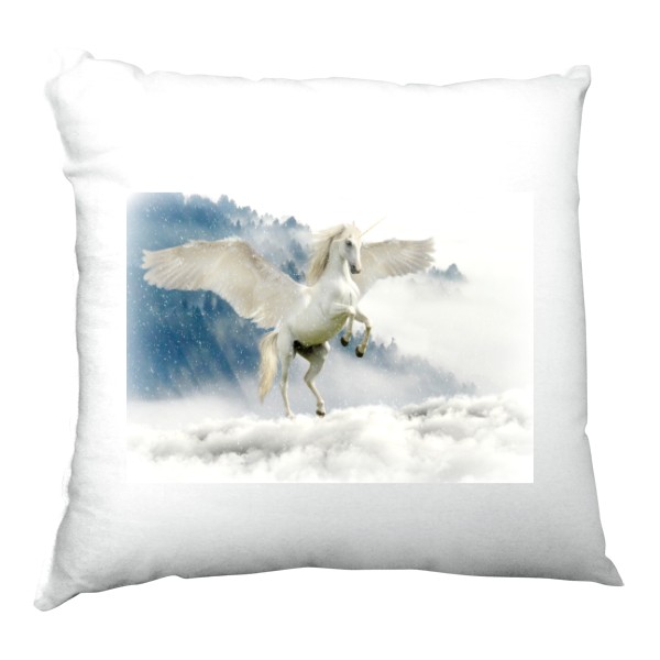 Polštář saténový s potiskem Jednorožec