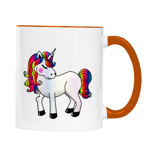 Hrnek malý barevný s potiskem Jednorožec