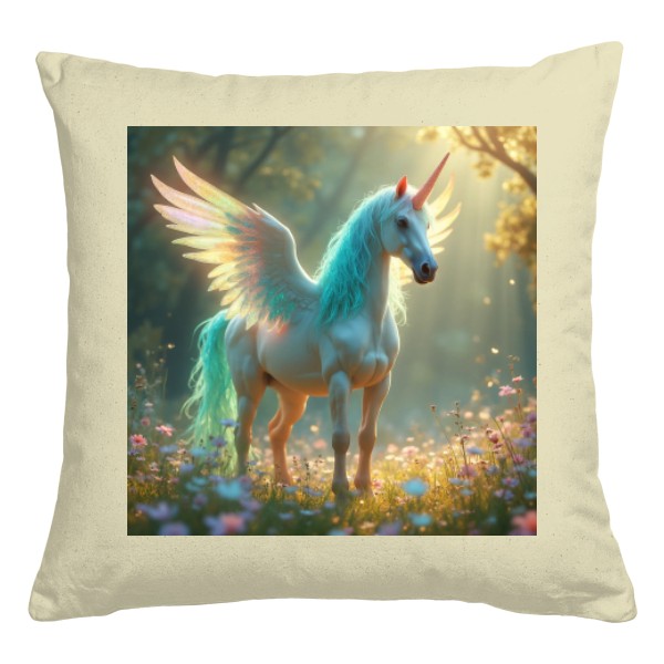 Polštář bavlněný  s potiskem Jednorožec