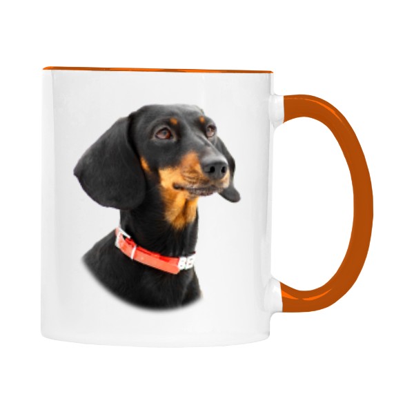 Hrnek malý barevný s potiskem Jezevčík trpasličí hladkosrstý