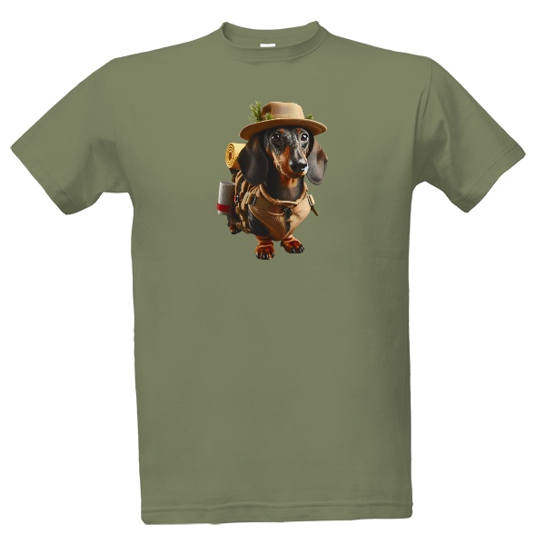 Tričko s potiskem Jezevčík turista