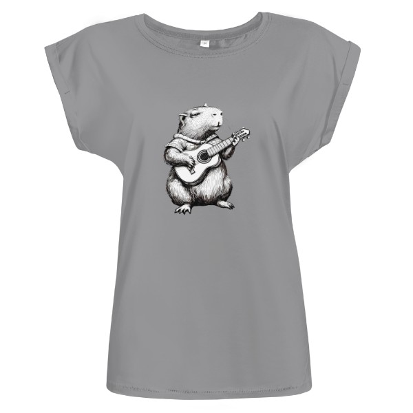 Tričko s potiskem Kapybara s kytarou