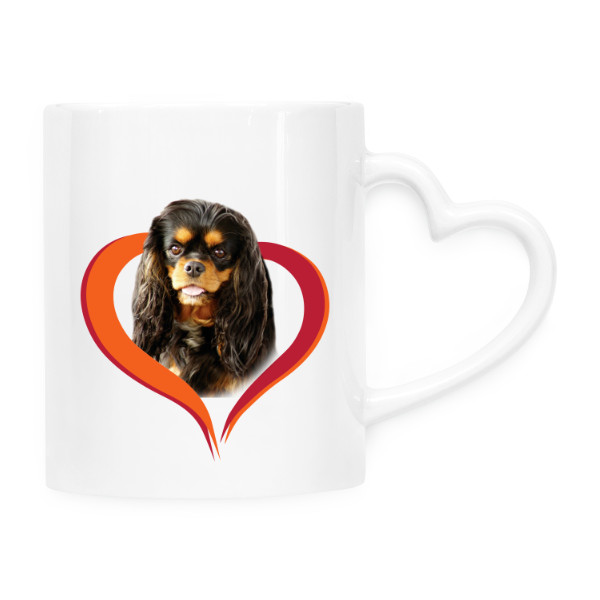 Hrnek srdce s potiskem Kavalír King Charles Španěl