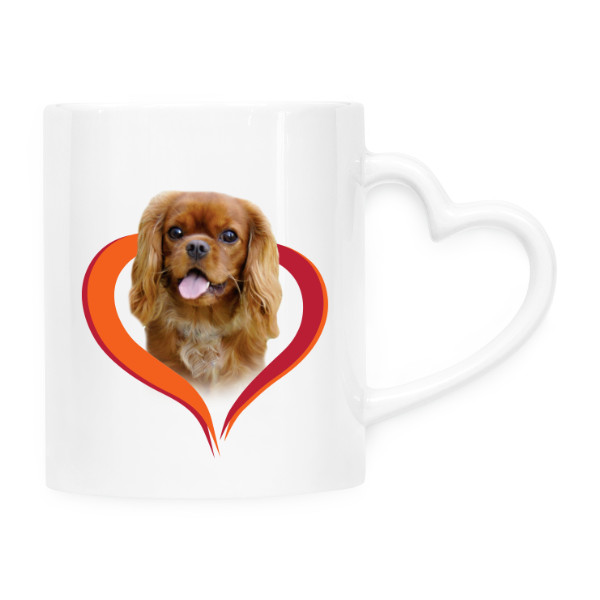 Hrnek srdce s potiskem Kavalír King Charles Španěl