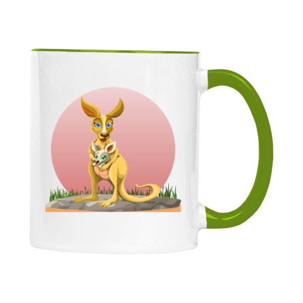 Hrnek malý barevný s potiskem Klokan