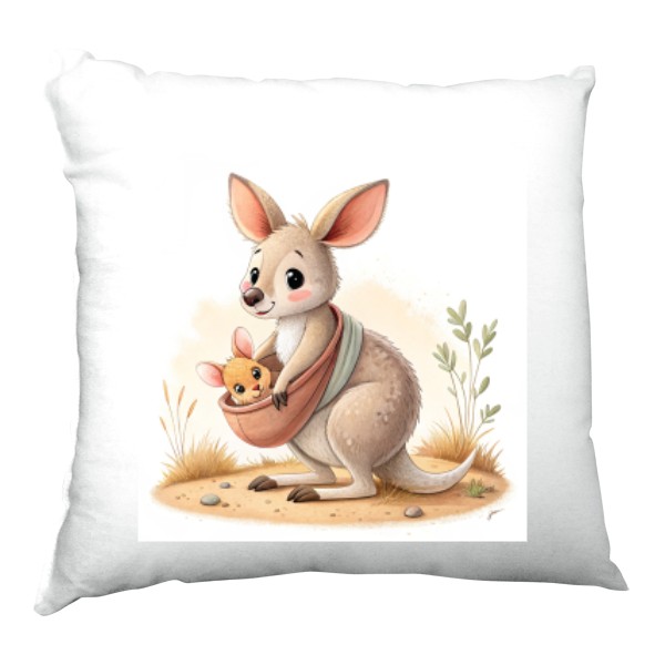 Polštář saténový s potiskem Klokanice s mládětem