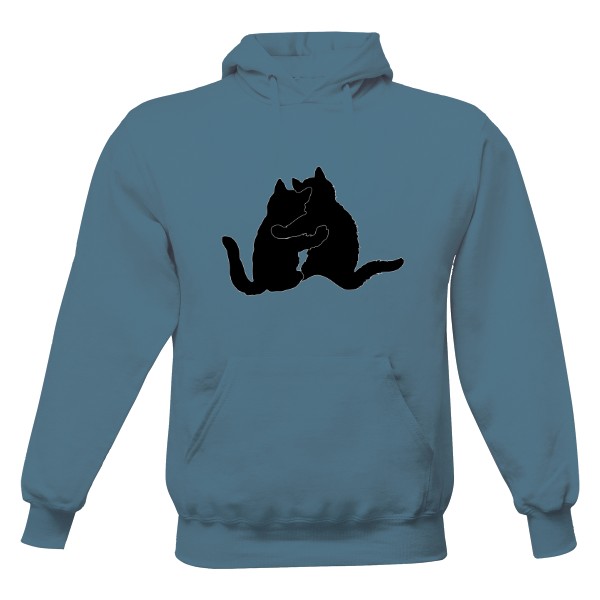Pánská mikina s kapucí s potiskem Kočičky