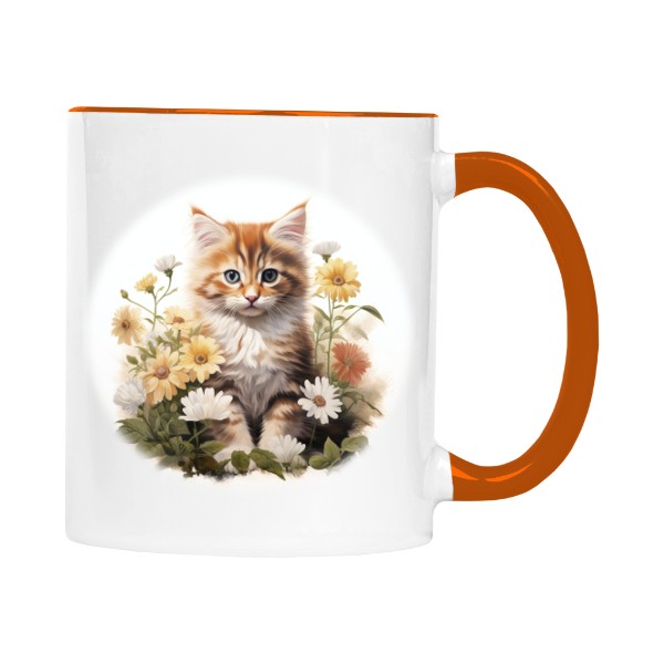 Hrnek malý barevný s potiskem Kočička 