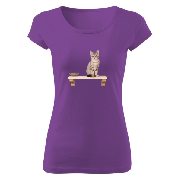 Tričko s potiskem Kočka na lavičce