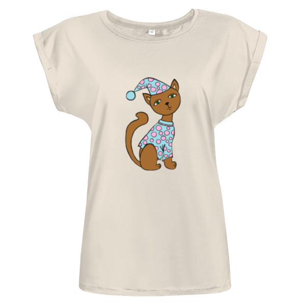 Tričko s potiskem Kočička v pyžamu