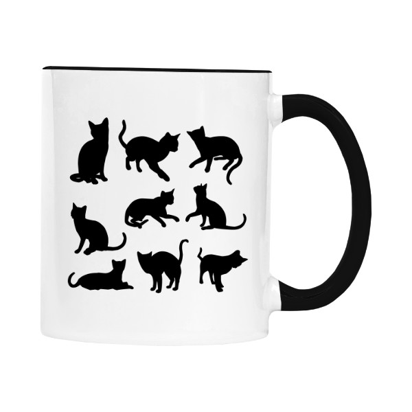 Hrnek malý barevný s potiskem Kočky