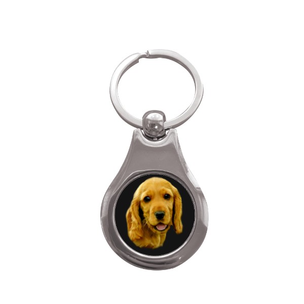 Přívěsek na klíče kolečko s potiskem Anglický kokršpaněl 