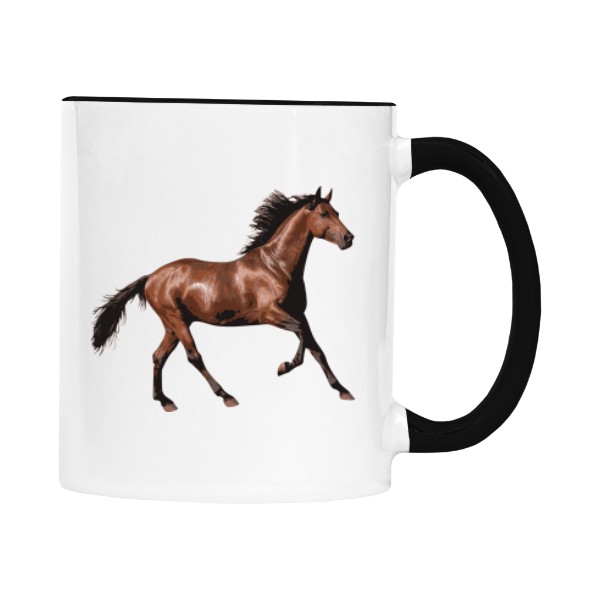 Hrnek malý barevný s potiskem Kůň