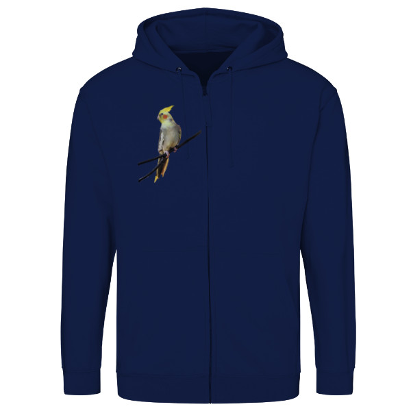 Mikina na zip unisex s potiskem Korela chocholatá