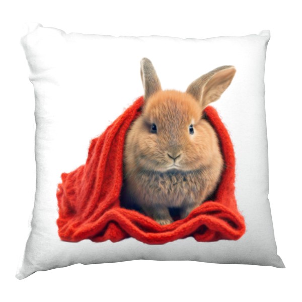 Polštář saténový s potiskem Králíček