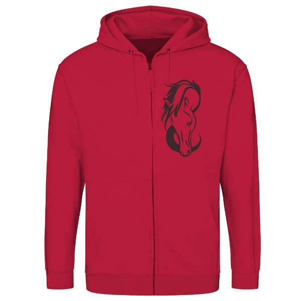Mikina na zip unisex s potiskem Kůň