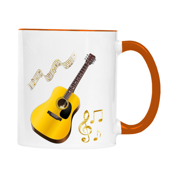 Hrnek malý barevný s potiskem Kytara