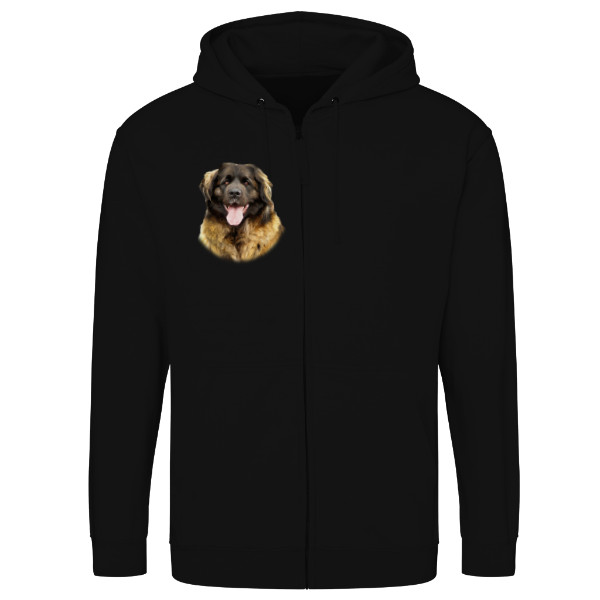 Mikina na zip unisex s potiskem Leonberger