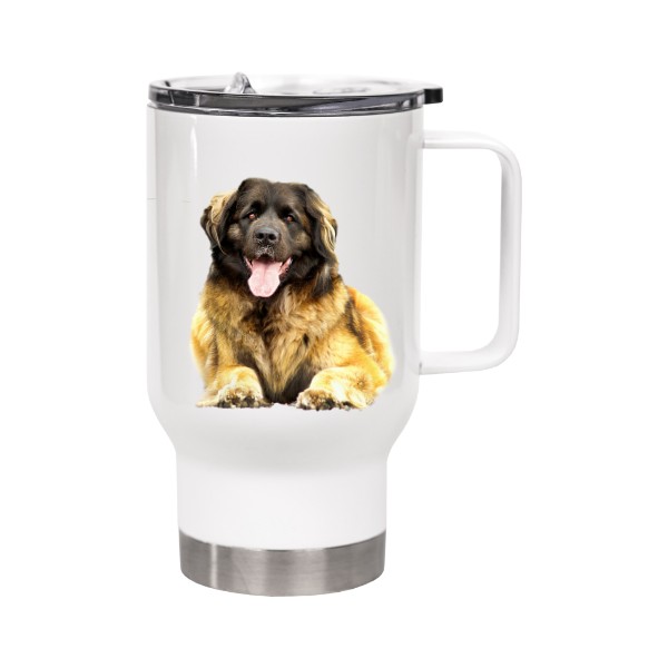 Cestovní termohrnek s uchem s potiskem Leonberger