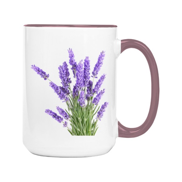 Hrnek velký barevný s potiskem Levandule