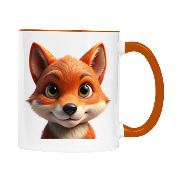 Hrnek malý barevný s potiskem Liška