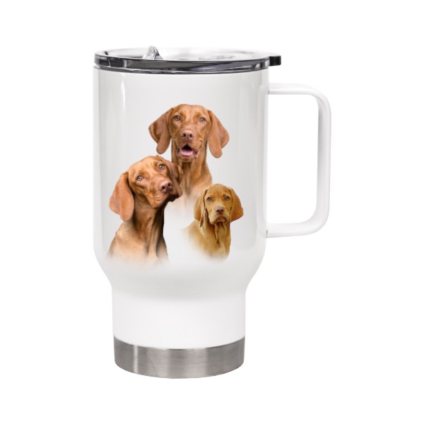 Cestovní termohrnek s uchem s potiskem Maďarský ohař