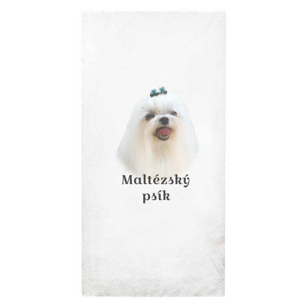 Nákrčník/bandana s potiskem Maltézský psík