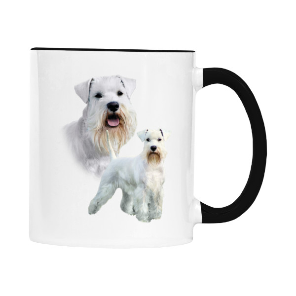 Hrnek malý barevný s potiskem Malý bílý knírač