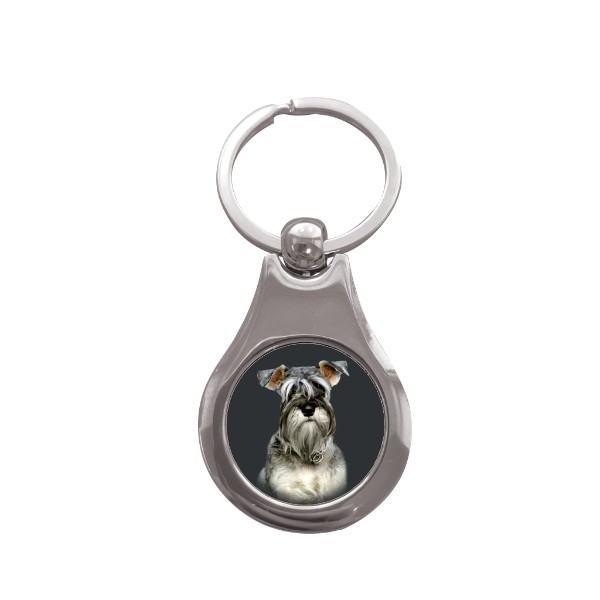 Přívěsek na klíče kolečko s potiskem Malý knírač