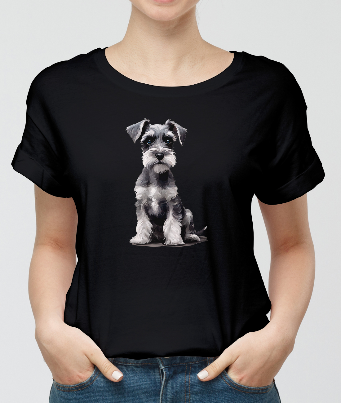 Tričko s potiskem Malý knírač pes