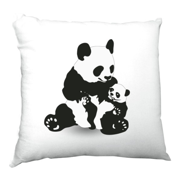 Polštář saténový s potiskem Medvídek Panda