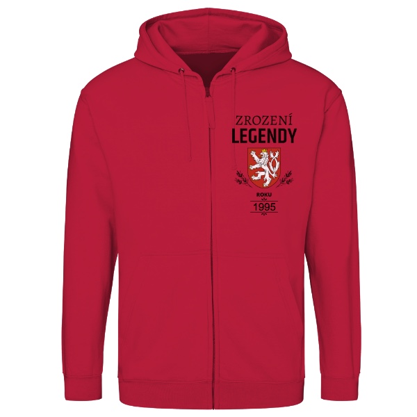 Mikina na zip unisex s potiskem Mikina ZROZENÍ LEGENDY doplň text