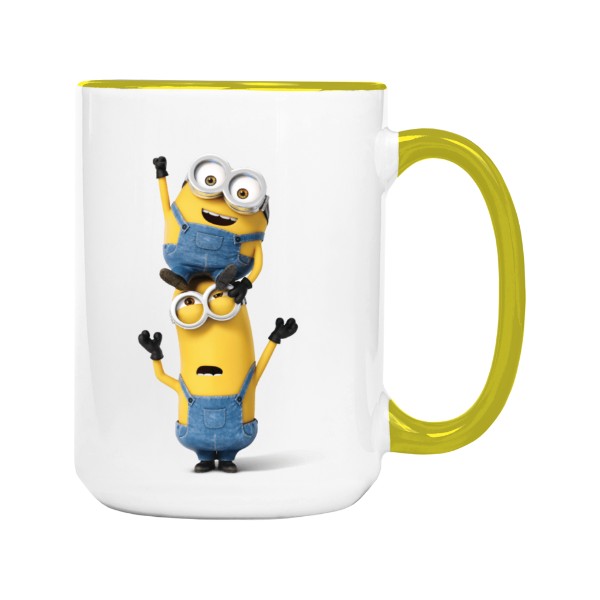 Hrnek velký barevný s potiskem Mimoni blbiny