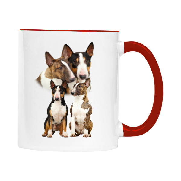 Hrnek malý barevný s potiskem Mini bulteriéři