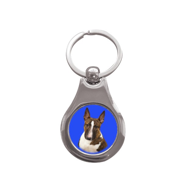 Přívěsek na klíče kolečko s potiskem Mini bulteriér