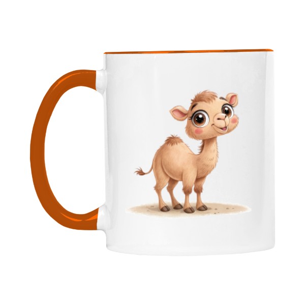 Hrnek malý barevný s potiskem Velbloud