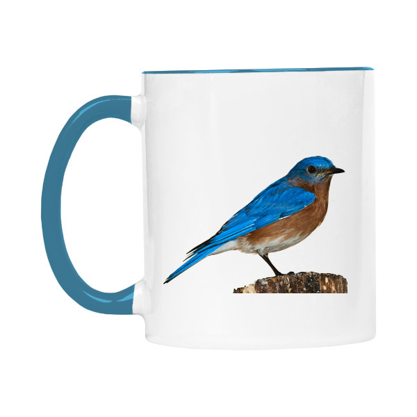 Hrnek malý barevný s potiskem Modrý pták