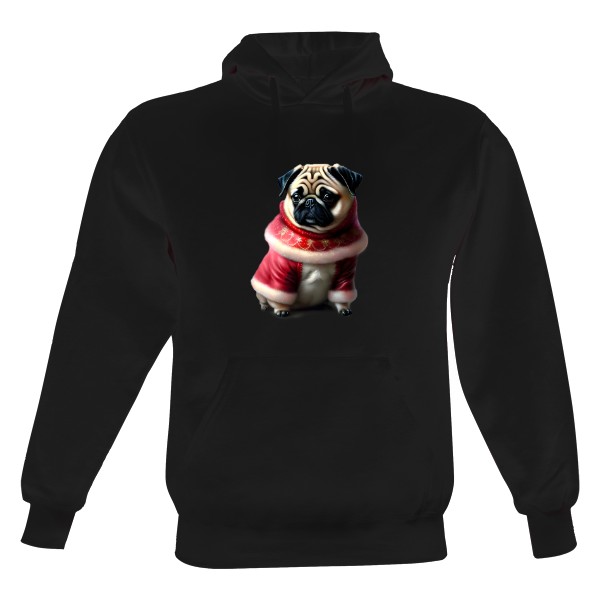 Pánská mikina s kapucí s potiskem Mops 