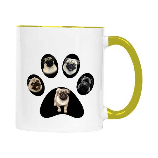 Hrnek malý barevný s potiskem Mopsi