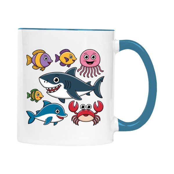 Hrnek malý barevný s potiskem Mořský svět