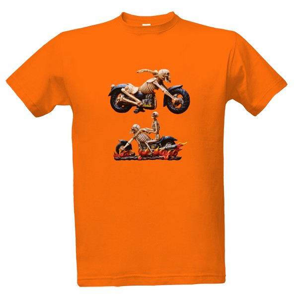 Tričko s potiskem Kostlivci na motorce