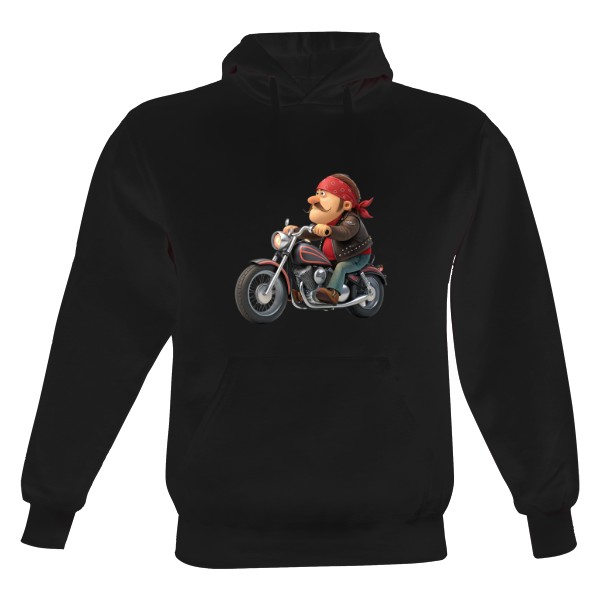 Pánská mikina s kapucí s potiskem Motorkář