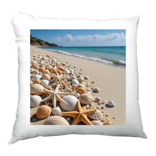 Polštář saténový s potiskem Mušle