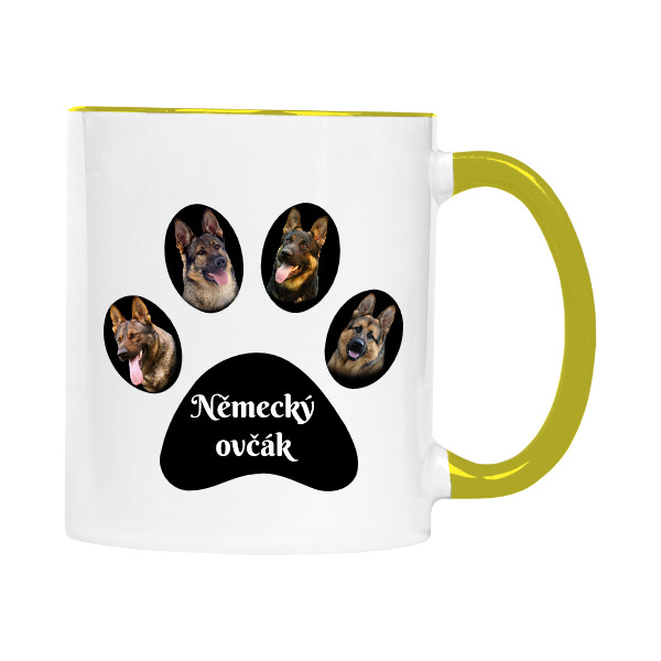 Hrnek malý barevný s potiskem Německý ovčák