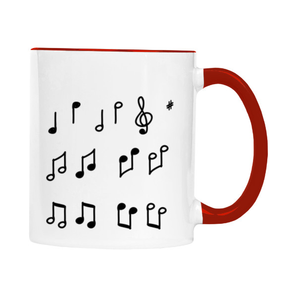 Hrnek malý barevný s potiskem Noty