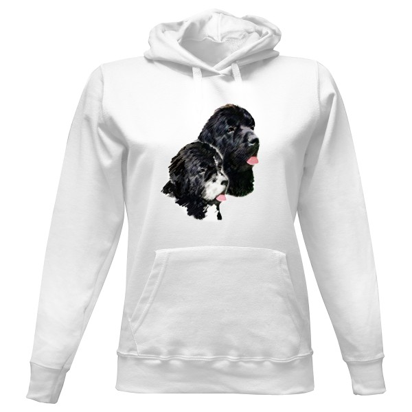 Dámská mikina s kapucí s potiskem Novofundlandský pes