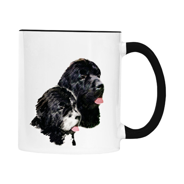 Hrnek malý barevný s potiskem Novofundlandský pes