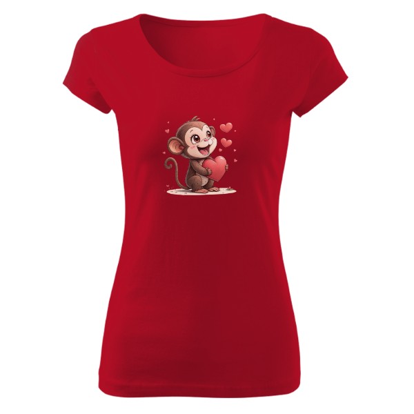Tričko s potiskem Zamilovaná opička