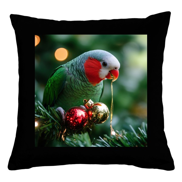 Polštář bavlněný  s potiskem Papoušek