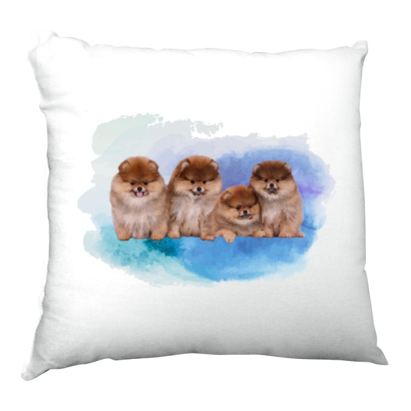 Polštář saténový s potiskem Pomeranian